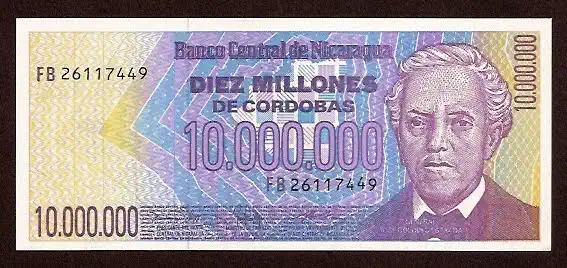 10 000 000 Cordoba - P 166 P-166 - Frente/Verso