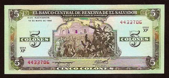 5 colones - P 138 a P-138A - Frente/Verso